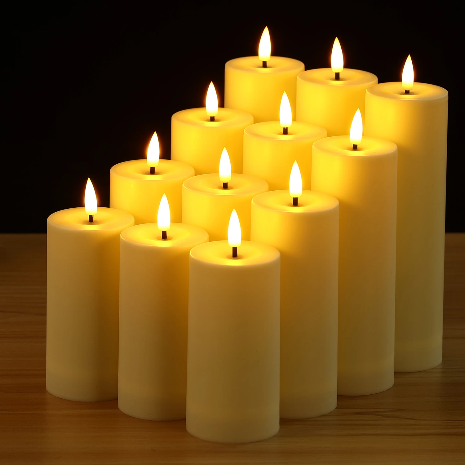 

12 шт. беспламенные свечи водонепроницаемые светодиодные мерцающие свечи чайные свечи с дистанционным таймером декор для свадьбы, дня рождения поддельные свечи