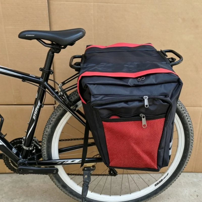 自転車輸送バッグ リアラゲッジラック 両面使用可能、後部座席は高めで容量も便利、荷物用自転車バッグ