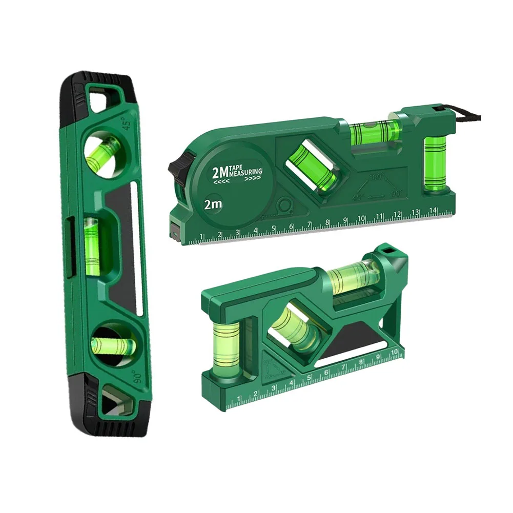 3-Bubble Level Tool Supporting Horizontal Vertical and 45-Degree Measurements for General Purpose Construction Applications