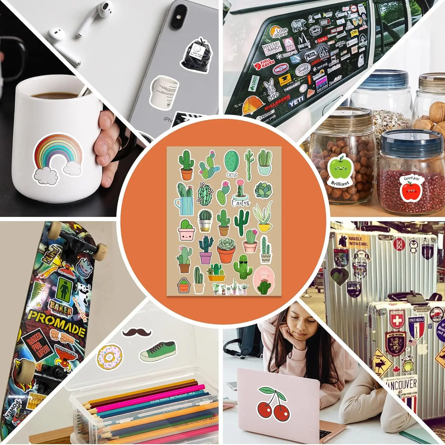 HTVRONT 20 Pcs White/Transparent Matte Sublimation Adhesive Vinyl Sticker Sheets Sublimation Sticker Waterproof for Cups Glass