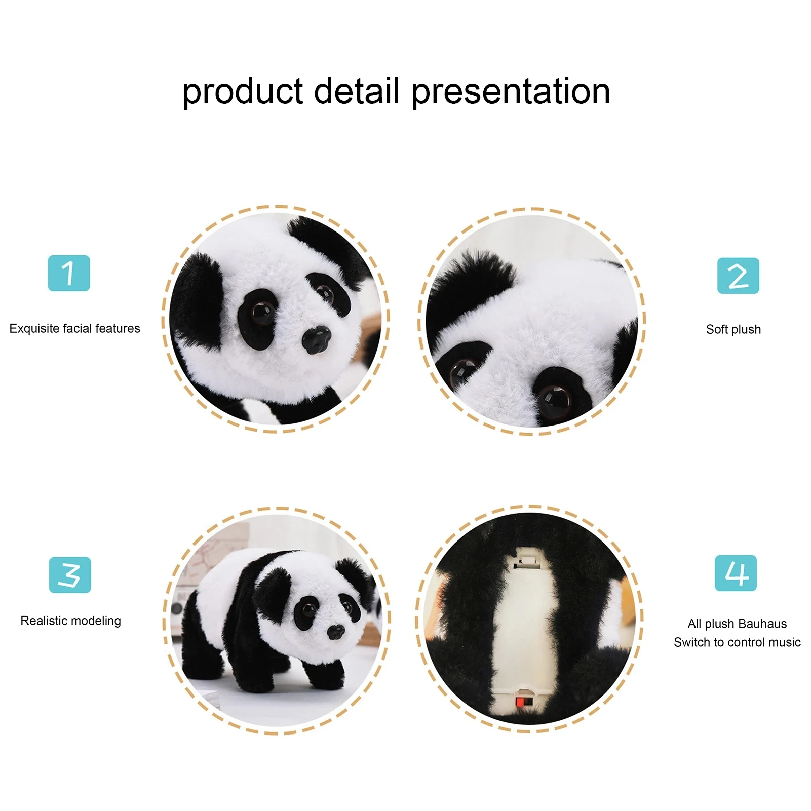 Lindo Panda para caminar y cantar, peluche juguete de relleno con Control de batería, regalo de cumpleaños para niños y niñas, juguetes electrónicos Kawaii