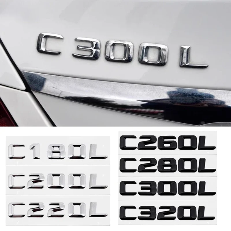 Car Rear Trunk Stickers Tail Letter Refitting Badge for Mercedes Benz C Calss C550 C180L C200L C220L C260L C280L C300L C320L