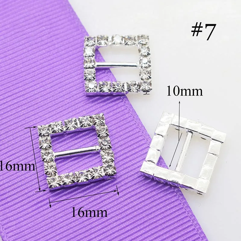 10pcs Rhinestone Buckle Woven Decorative Buckle Clothing Bow Hair Accessories DIY Jewelry Accessories