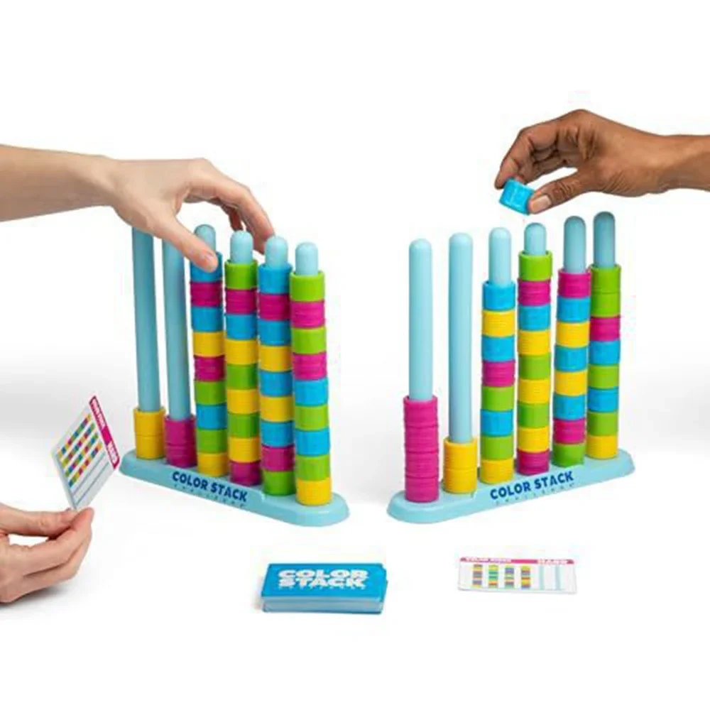 Color Stack Challenge Family Board Game for Kids & Adults, Stackswap Colors to Solve Race Solo Fun Family Game