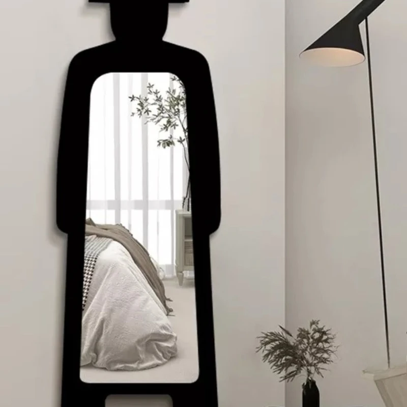 Personalized and creative full-body mirror Nordic art design feeling Floor-to-ceiling mirror Special-shaped wall-mounted