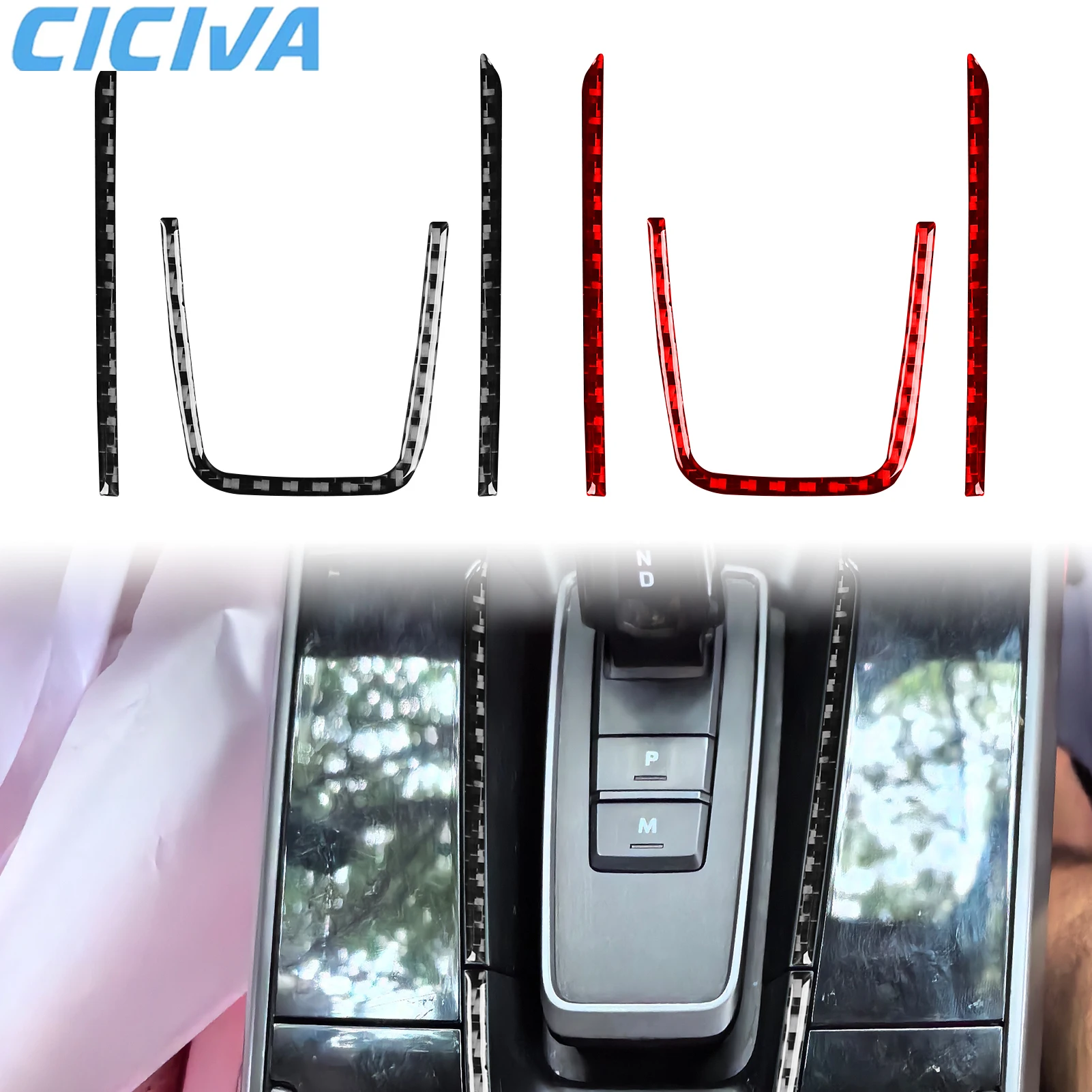 

For Porsche 992 911 2019-2024 Carbon Fiber Gear Shift Decorative Strips Car Accessories Interior Soft Cover Stickers Auto Trim