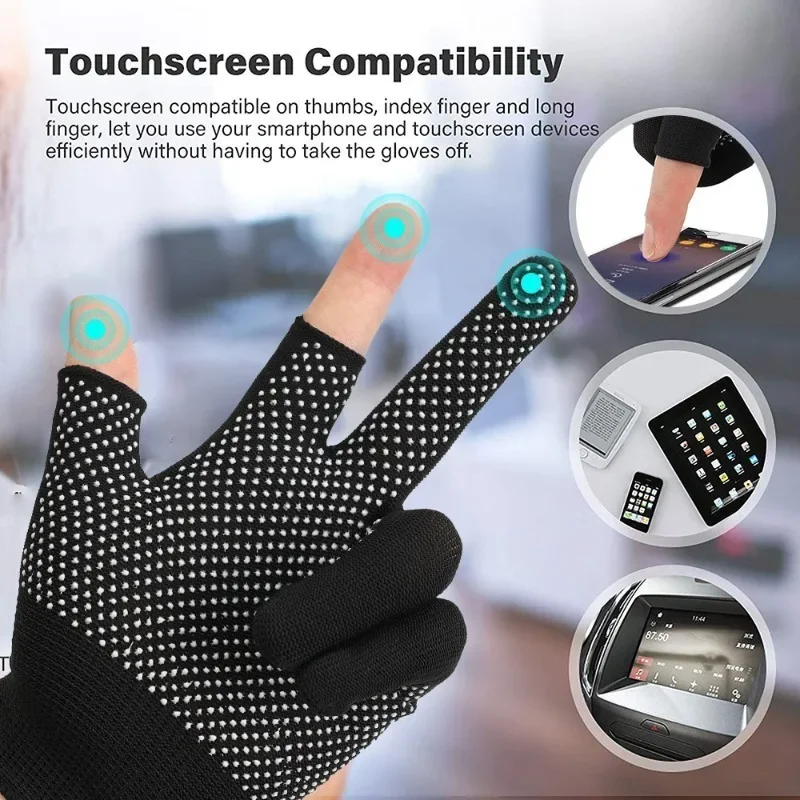 Non-slip Touchscreen Nylon Gloves Men Women Summer Outdoor Riding Sport Fitness Breathable Non-slip Sunscreen Half Finger Gloves image 4
