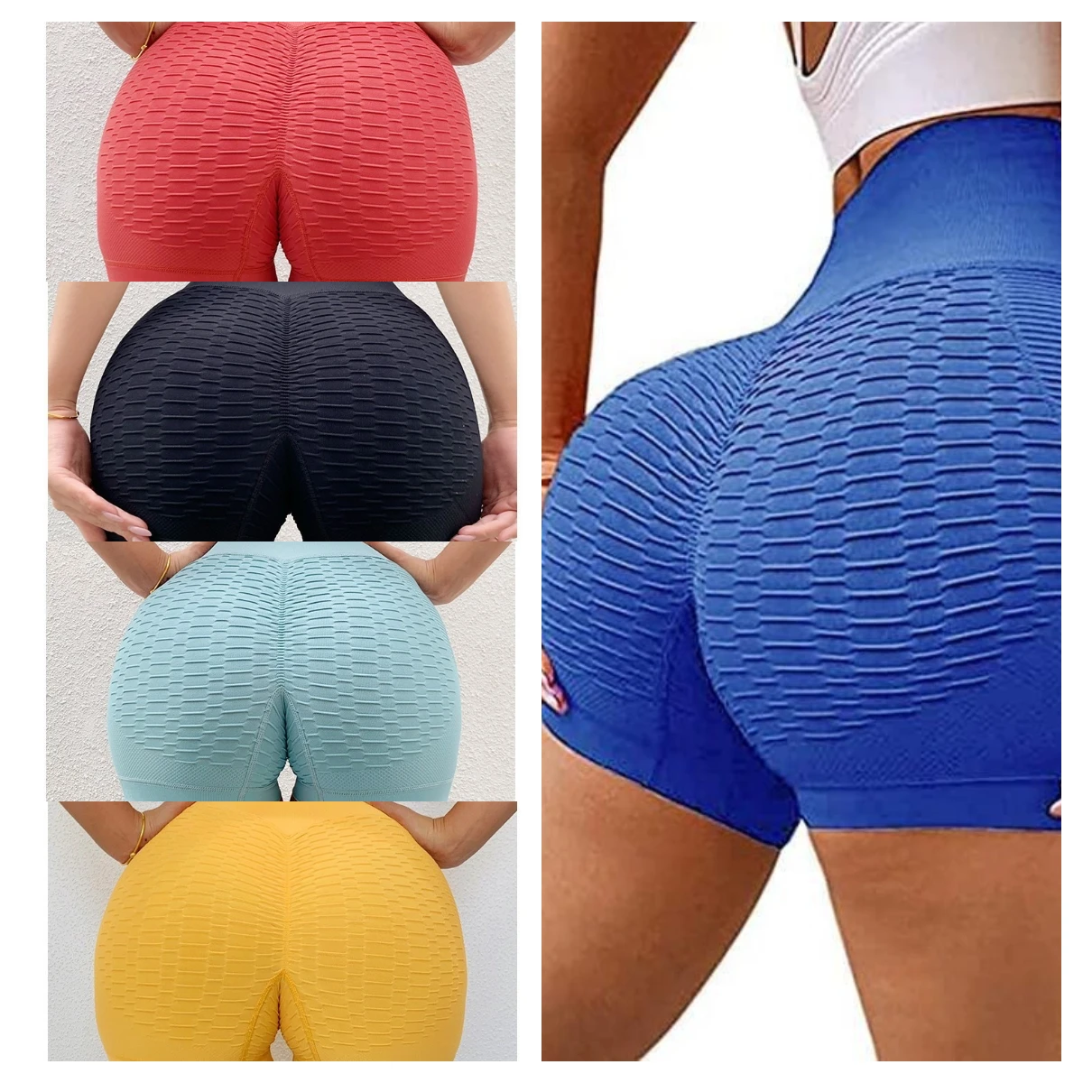 Спортивные шорты для йоги с высокой талией, шорты для фитнеса из лайкры, женские шорты для бега на открытом воздухе