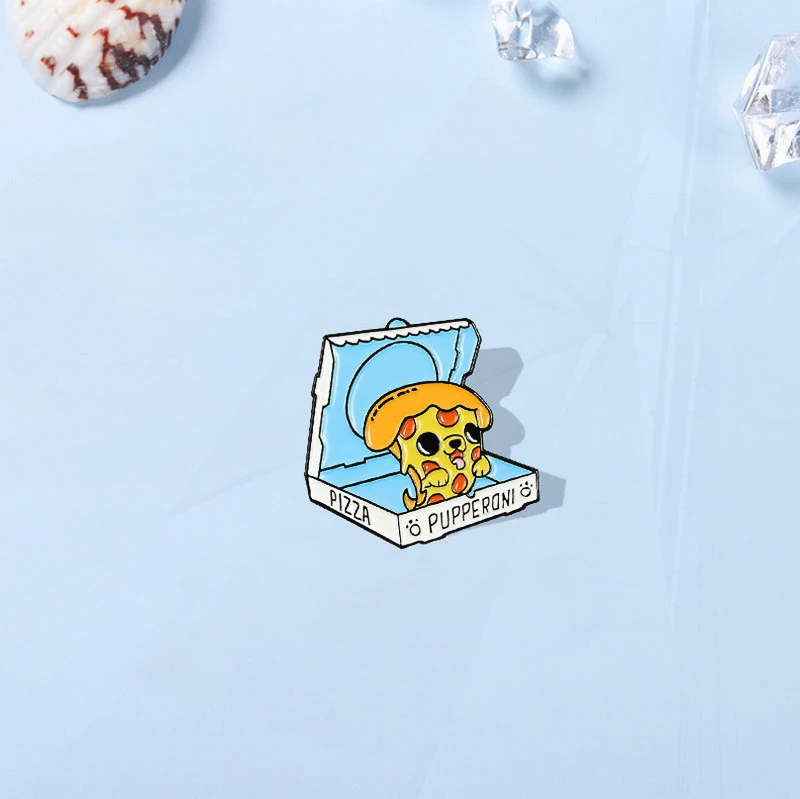 Lapel Bag Creative Badge Fun Food Dog Jewelry Gift for Kids Friends Delivery Pizza Enamel  Pins Custom Puppy Pines for Shirt