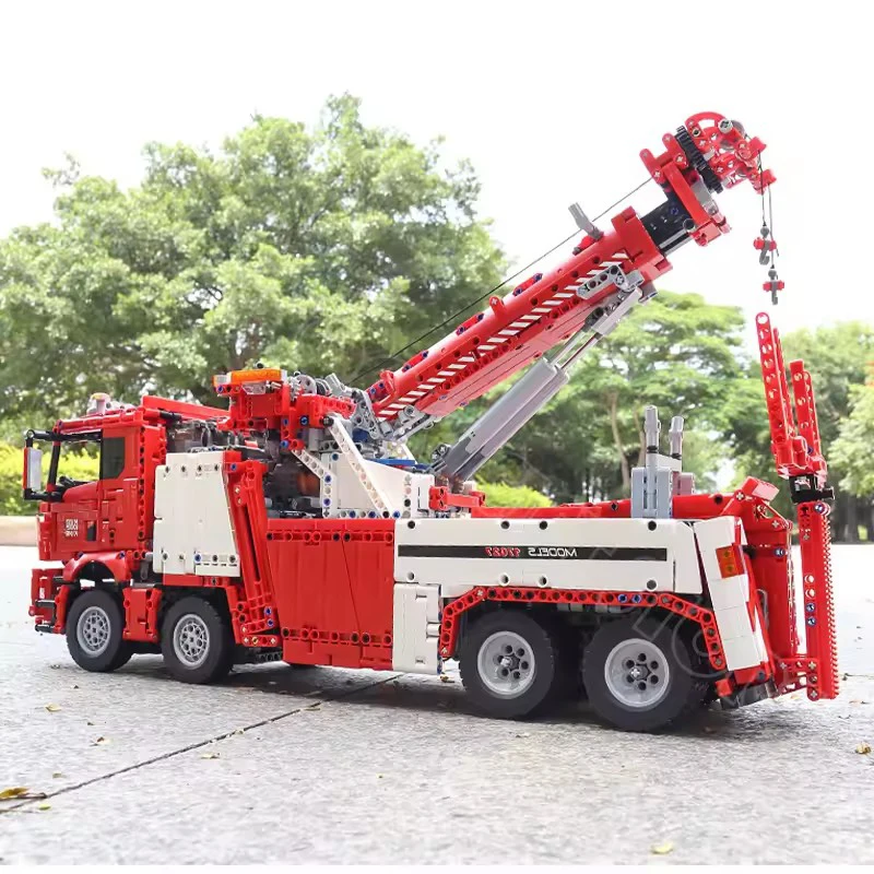 MOLD KING 17027 Camion Tecnico Giocattoli FAI DA TE APP e RC Motorizzato Fuoco Rescue Modello di Veicolo Building Blocks Mattoni Per Bambini Regali Di Natale