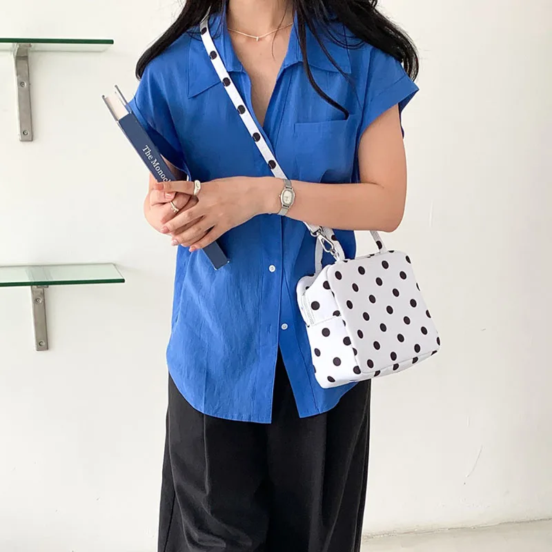 

High Quality Women's Boston Handbag Fashion Crossbody Tote Bag Design Polka Dot Shoulder Bag