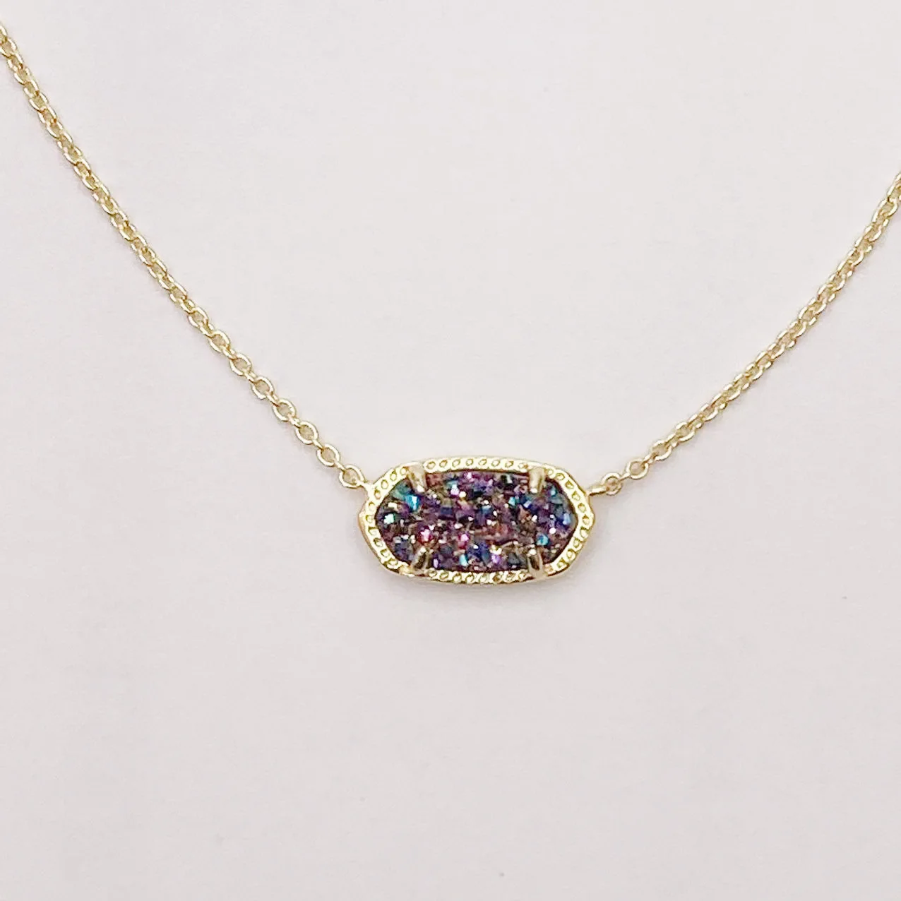 YEEVAA Geometric Multi Drusy Crystal Pendant Necklace for Women, Fashion Jewelry, Unique Gifts