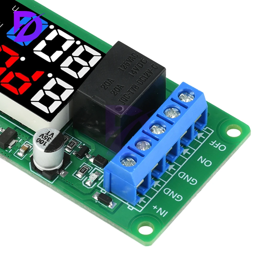 T2101 DC 12V Verzögerungsrelaismodul Dual-Mode Single-Channel Direct Output Programmierbarer Timer-Controller