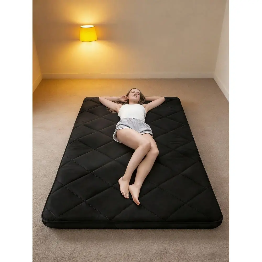 Japanese Floor Mattress Futon Mattress Queen Size Roll Up Tatami Mat Cotton Washable Cover Portable Foldable Floor Bed Mattress