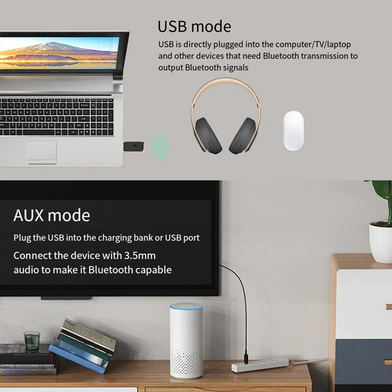 USB Bluetooth-приемник и передатчик Высокое качество 4-в-1 USB-версия двойного назначения 5.3 Автомобильный многофункциональный Bluetooth-приемник