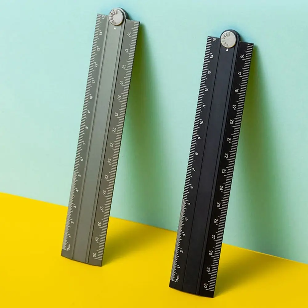 30cm Folding Ruler Drawing Measuirng Tool Aluminum Alloy Straight Ruler Multifunctional Metal Ruler School Office Supplies