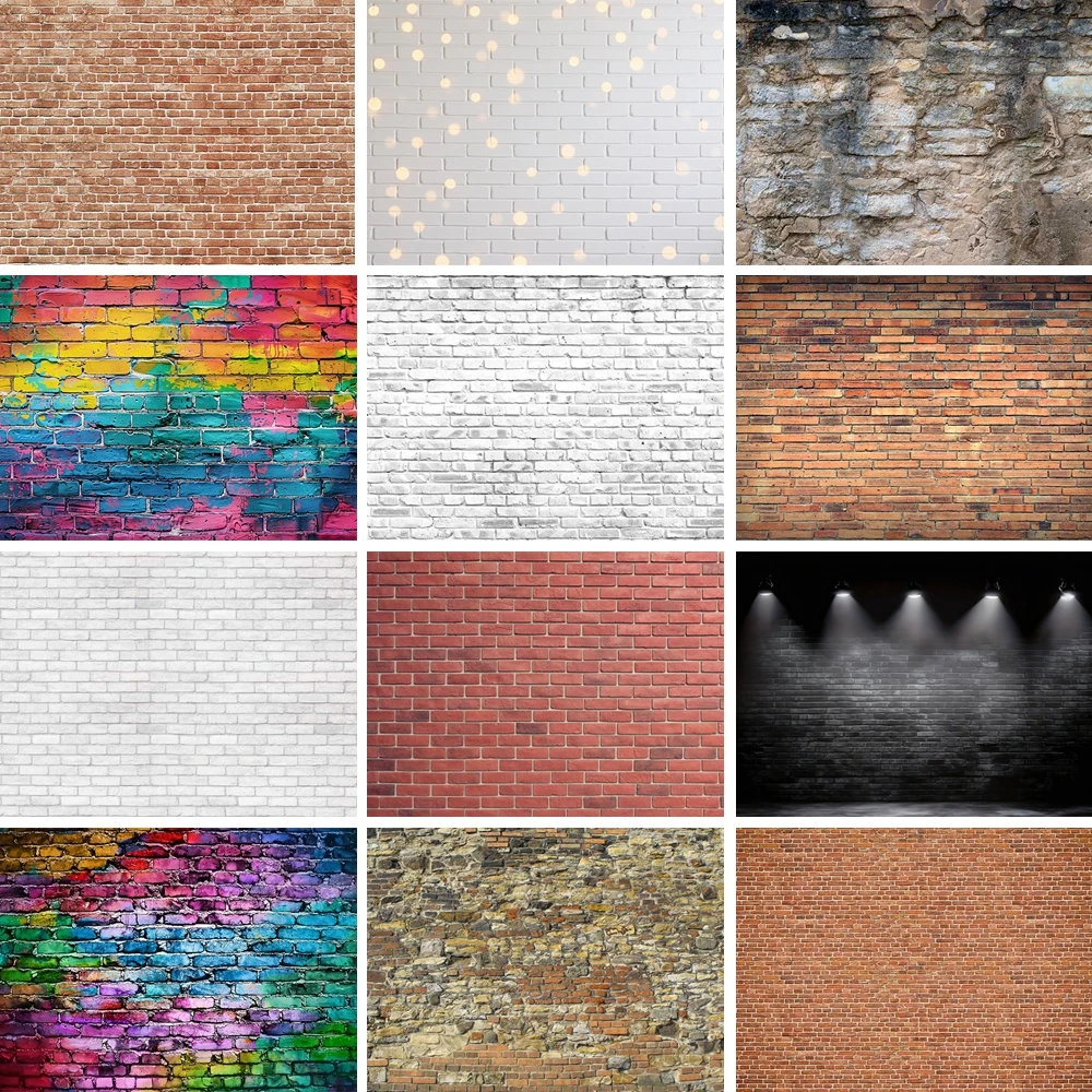 

MOON.QG Graffiti Walls Colorful Background Brick Backdrops For Photography Party Decorations Poster Children Birthday Family