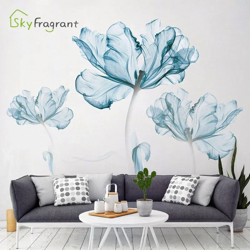 Creative Warm Wall Sticker Nordic Flower Self-adhesive Stickers Bedroom Living Room Decoration House Decoration Wall Decor