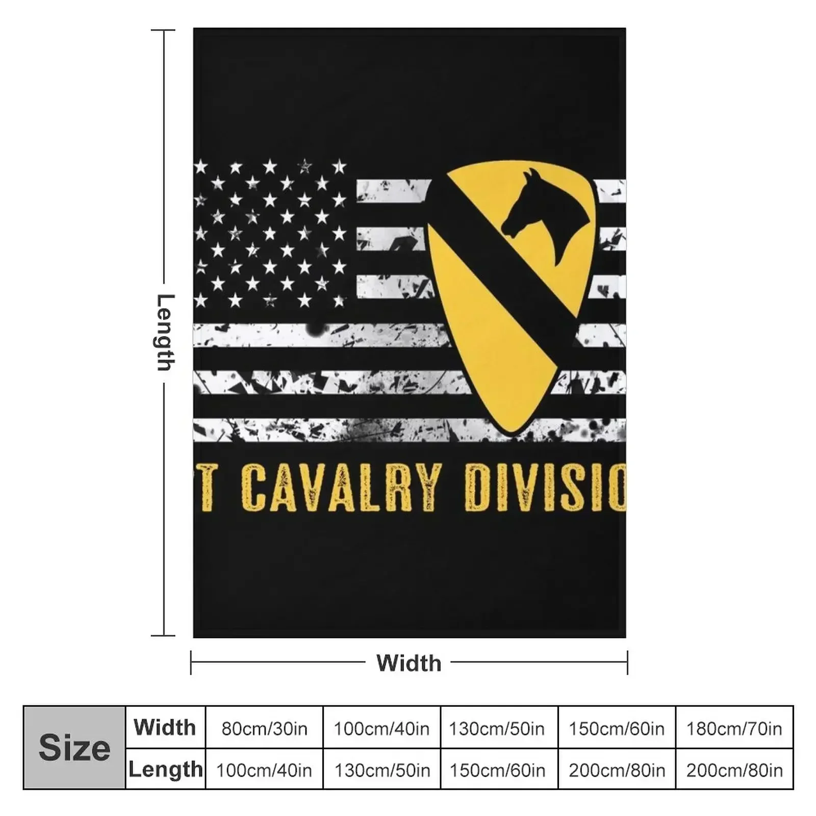 1st Cavalry Division (Distressed Flag) Throw Blanket Plaid Furry Soft Big Heavy Blankets