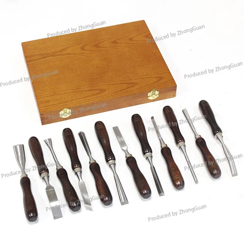 Woodworking Chisel 12-piece Set Carving Chisel Carving Chisel 60CRV Carving