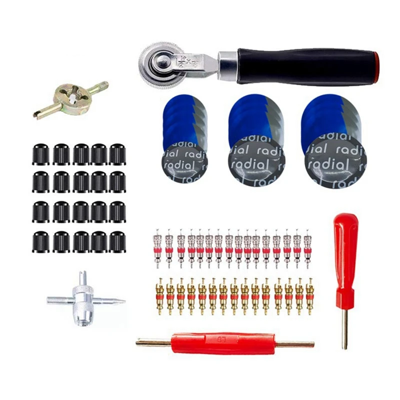 

70Pcs Tire Patch Kit Heavy Duty,Car Tire Pressure Wheel Film Repair Kit Tire Repair Tool Tire Patch Repair Tool