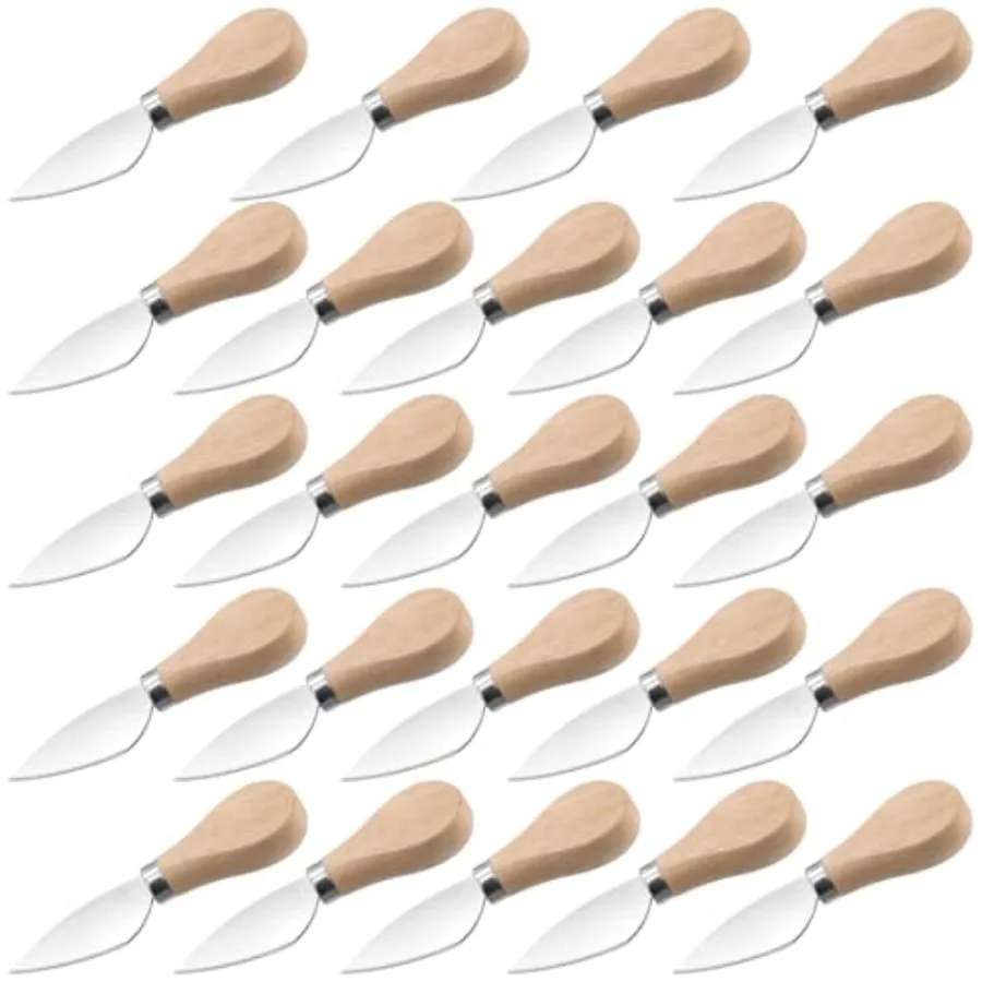 

24 шт. нож для масла с деревянной ручкой, ножи для коктейлей из нержавеющей стали, разбрасыватели для масляного варенья, сыра, сервировки дома