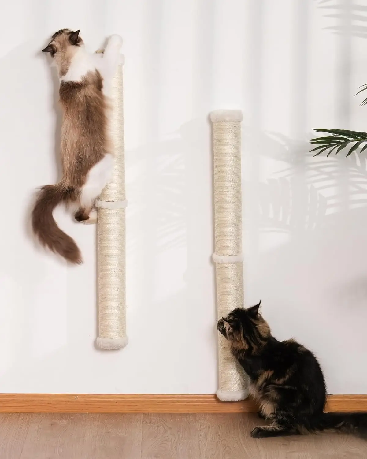 

2-Pack 34-Inch Cat Wall Scratcher, Sturdy Sisal Wall Mounted Cat Scratching Posts for Indoor Large Adult Cats Climb Stretch