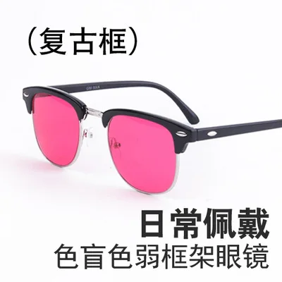 Red-Green Color-Blindness Weak Color Glasses Look at the Detection Map Painting Traffic Light Full Frame