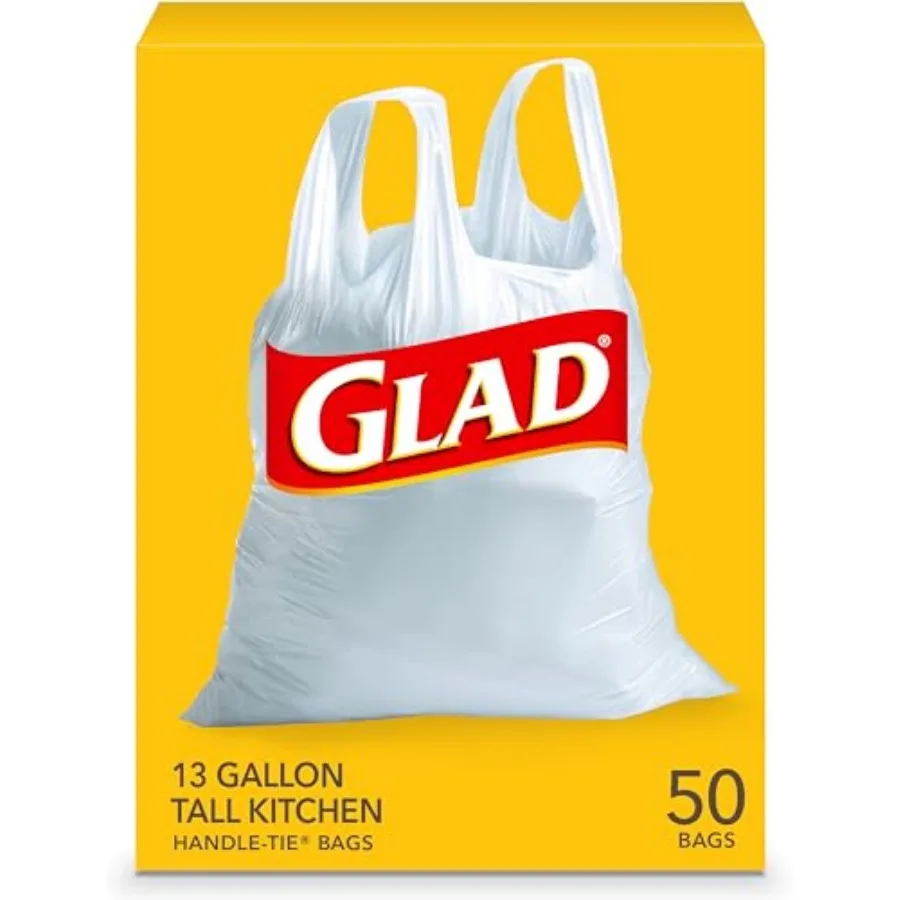 

Tall Kitchen Trash Bags 13 Gallon, Unscented Garbage Bags, Handle-Tie