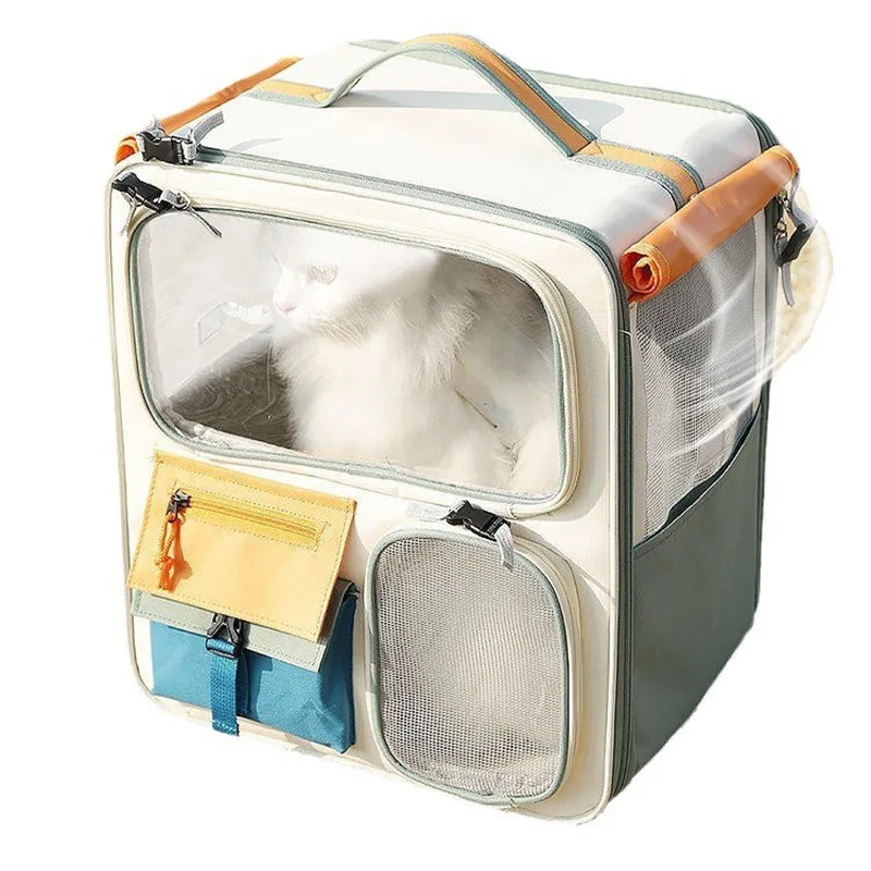 Imagem -05 - Portadora de Pet Portátil com Double-shoulder Bolsa Gato Mochila Travel Bolsa Seat Grande Capacidade Dog Box Godsend