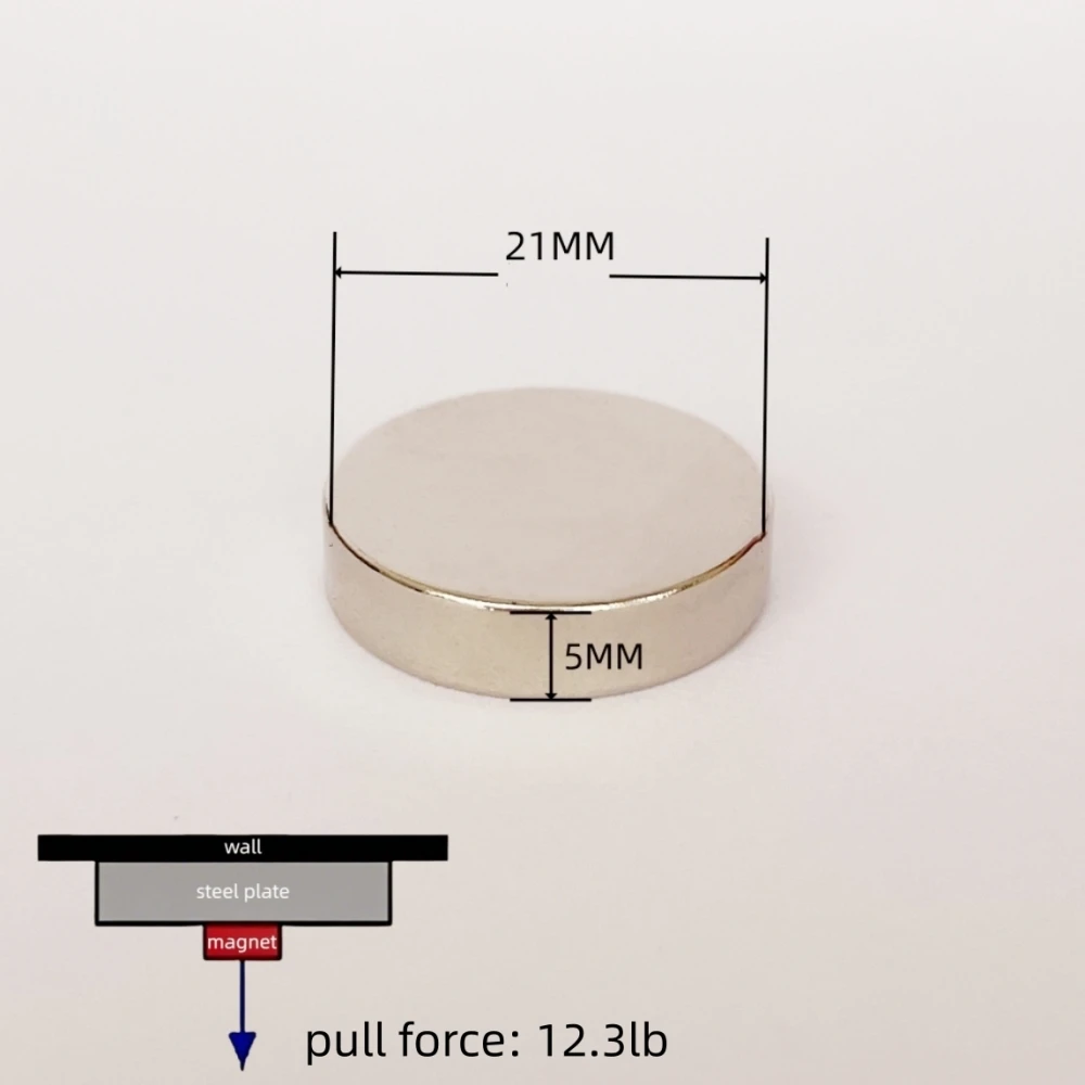

Neodymium Magnet N52 Dia21x5mm Super Strong Rare Earth Permanent Magnets Round Disc Powerful Magnetic Materials Imans 4PCS/LOT