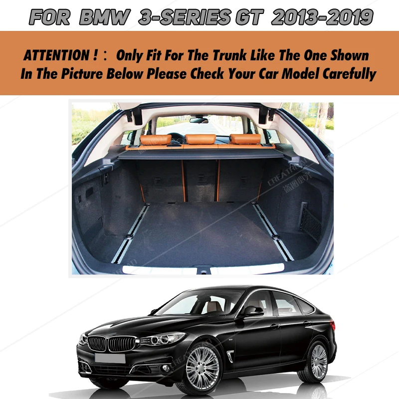 Auto Full Coverage Trunk Mat For BMW 3 Series GT F34 2013-2019 18 17 16 15 14 Car Boot Cover Pad Interior Protector Accessories