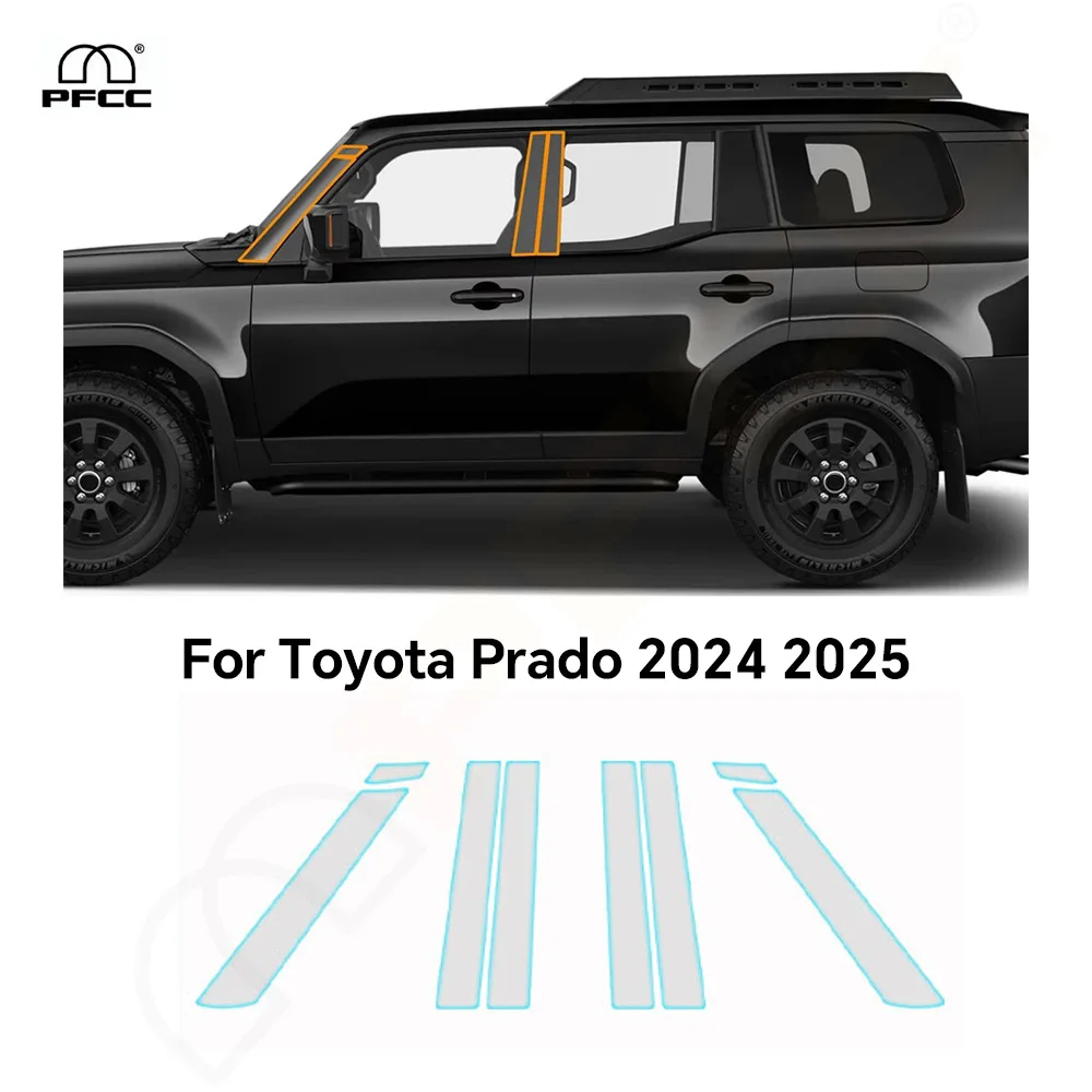 

For Toyota Prado 2024 2025 TPU Paint Clear Film PPF Car A B Pillars Headlight Rearview Protection Sticker Pre-cut Anti-scratch