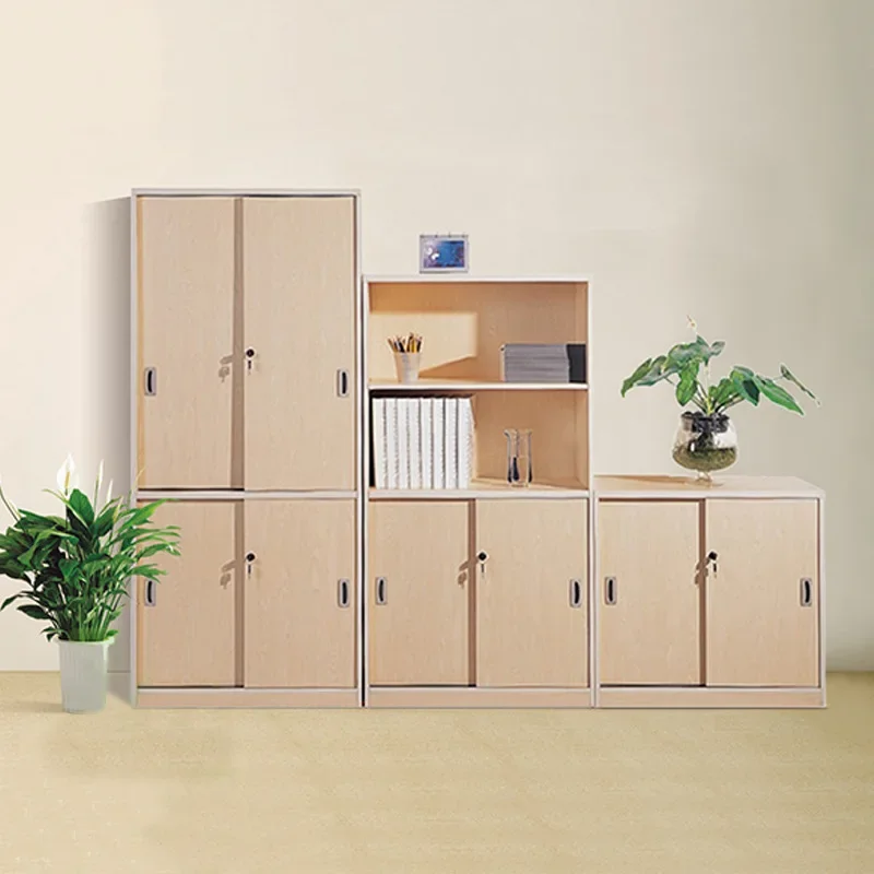 Hot Selling Floor Floor File Cabinet Wooden Data Cabinet with Lock Guangzhou Panel Office Storage Bookcase Office Cabinet