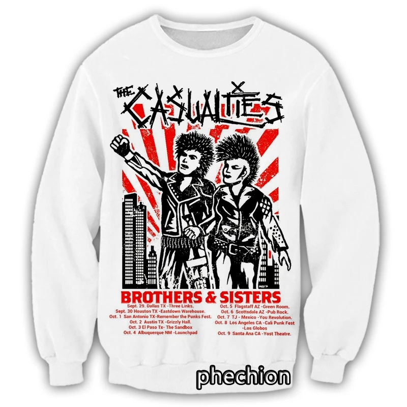 

phechion New Fashion Men/Women The Casualties Band 3D Print Casual Sweatshirt Streetwear Men Loose Sporting Sweatshirt G46