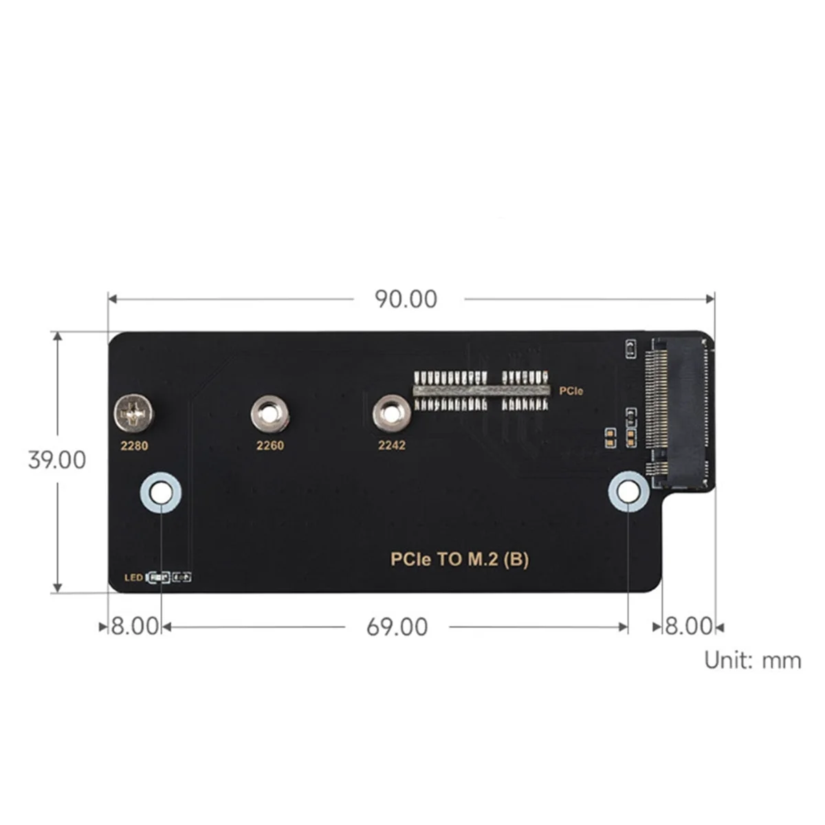 For Raspberry Pi CM4 PCIe to M.2 NVMe SSD HAT Expansion Board for Raspberry Pi Compute Module 4 Series Motherboard