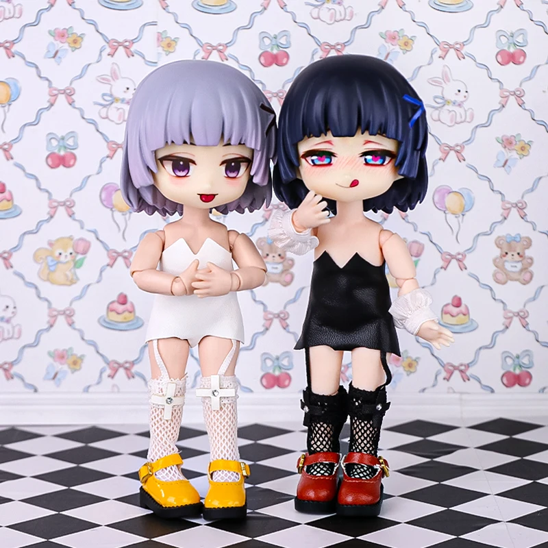 2Pcs 1:12 OB11 Uniform Shoes Doll Classic Shoes Suit For Ob11 1/12 Bjd Detachable Doll Gsc DOD, YMY Doll Accessories