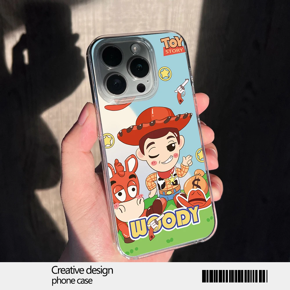 MINISO Disney Toy Story Woody Buzz Phone Case for iPhone 12 11 13 14 15 16 Max Pro Plus Magsafe Magnetic Wireless Cover