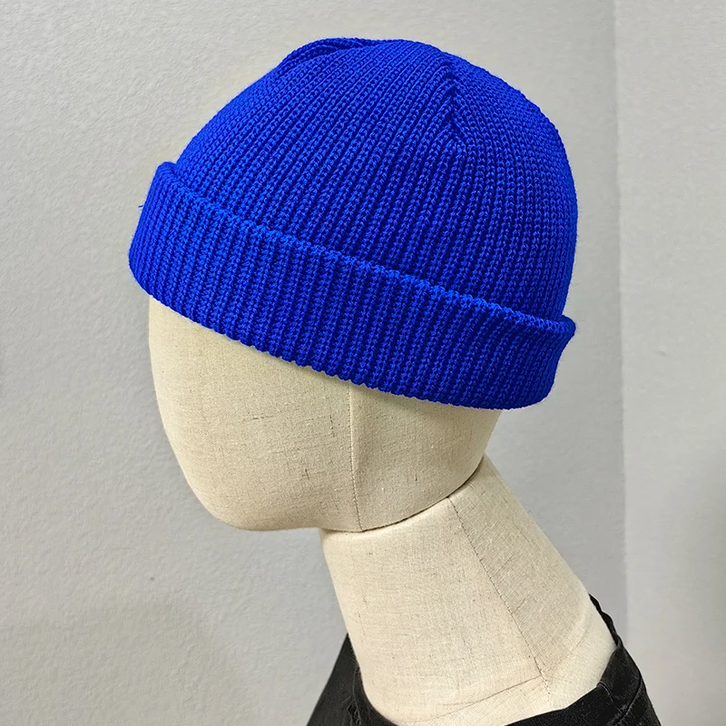 Pure Color Knit Short Beanies Hats for Men Women Bonnets Lightweight Headwear Helmet Liner Sleep Caps Unisex Winter Hats