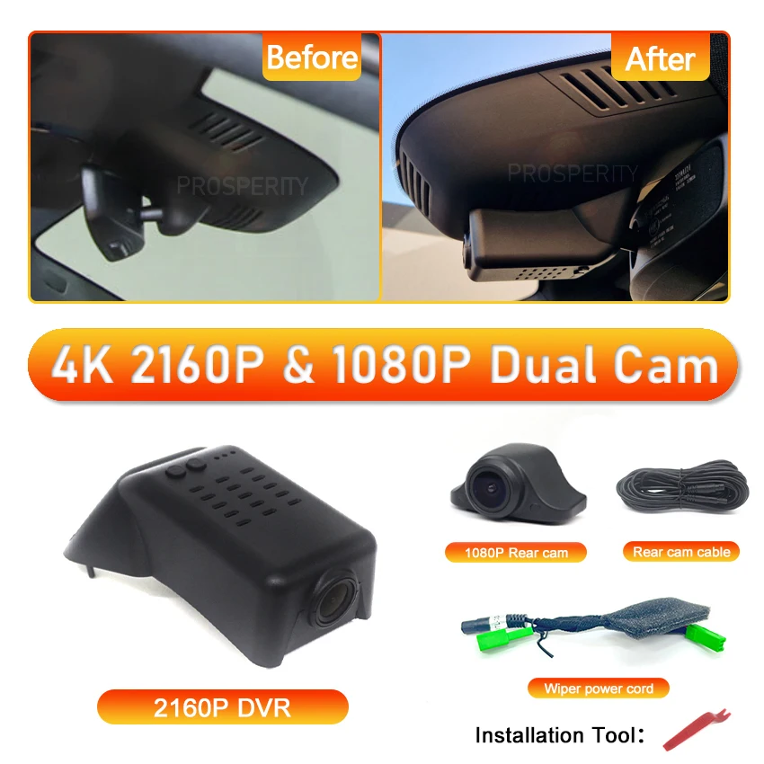 Dash Cam 4K voor Polestar 2 Polestar2 2025 2024 2023 2022 2021, auto DVR Dashcam Camera Video Recorder voor Volvo Polestar 2