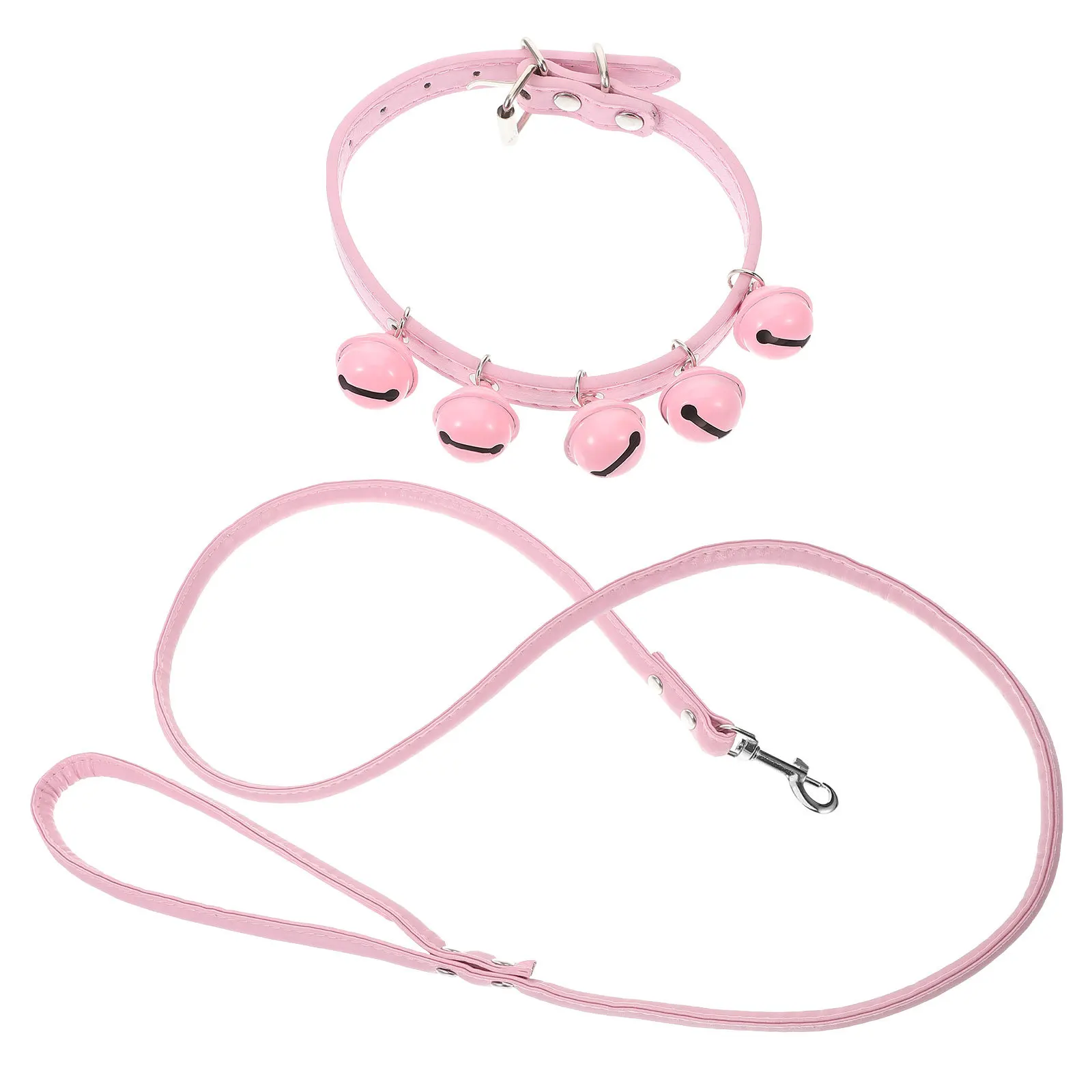 

Dog For Cats Collar Dogs Leash Puppies With Bell Walking Outdoor Pet Pulling Rope Pet Dog Collar Use Pink
