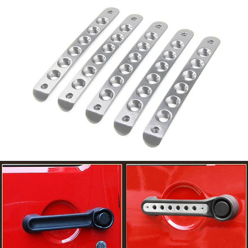 2/4 Doors Aluminum Door Handle Insert Stickers For Jeep Wrangler JK 2007-2017 Accessories Grab Handle Cover Trim Knob Grips