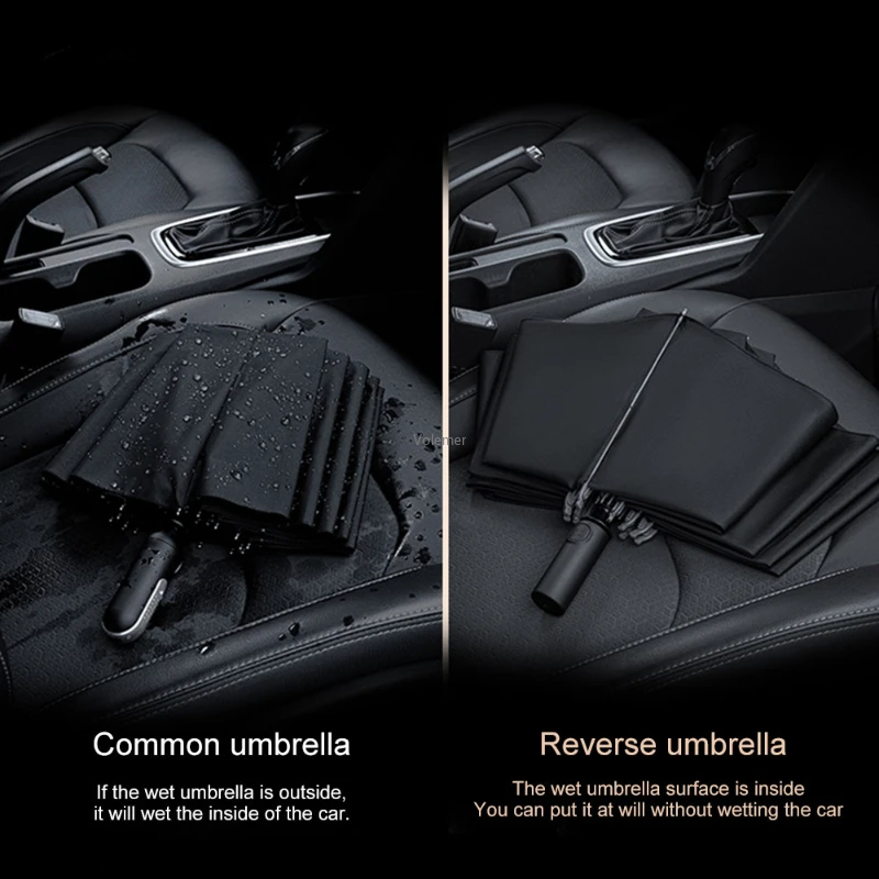 Youpin مظلة التلقائي بالكامل Unbrella كبيرة ل 2 الناس للطي عكس المرأة مظلة مقبض مع LED ل في الهواء الطلق السفر