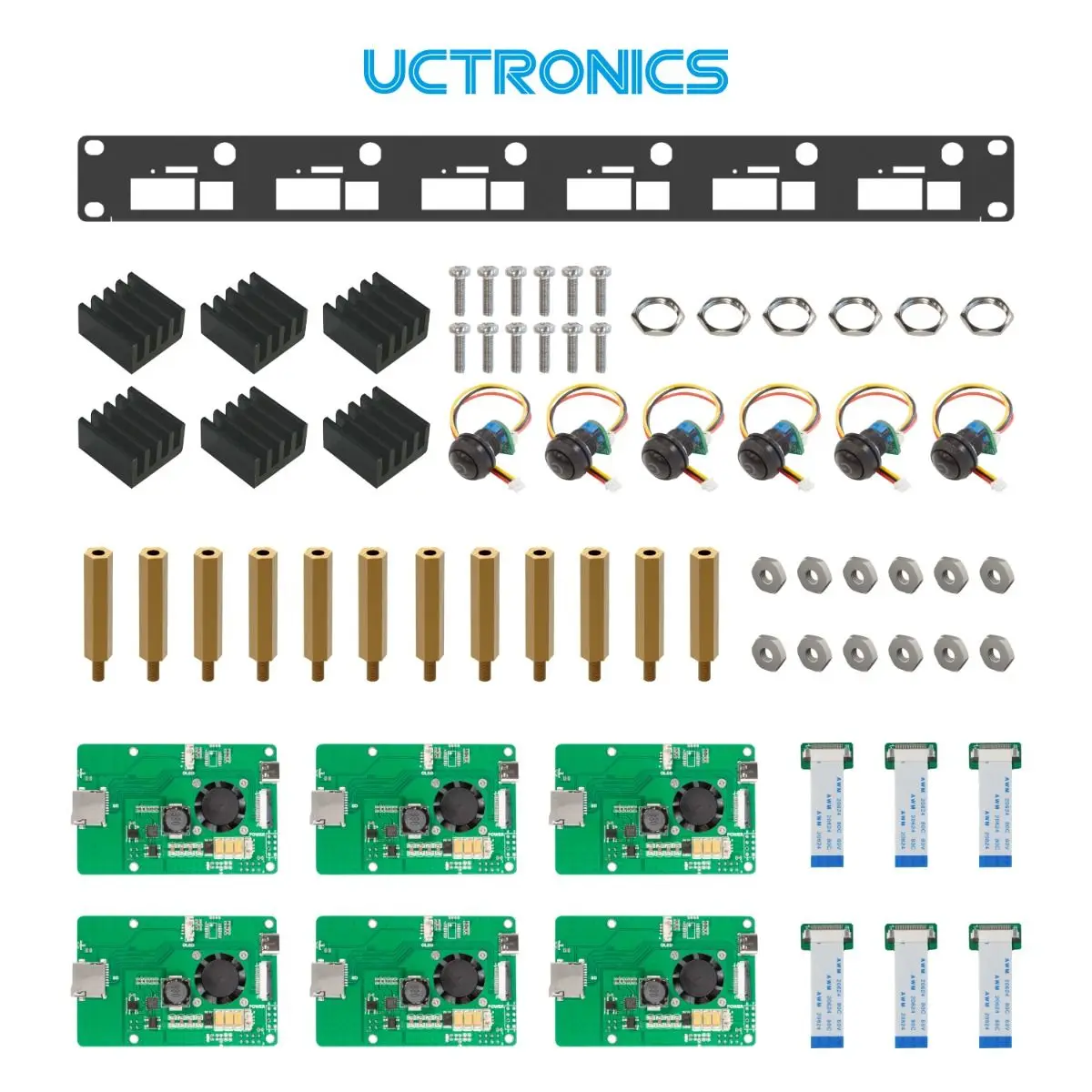 UCTRONICS 1U Rack with PoE Functionality for Raspberry Pi 4, 19