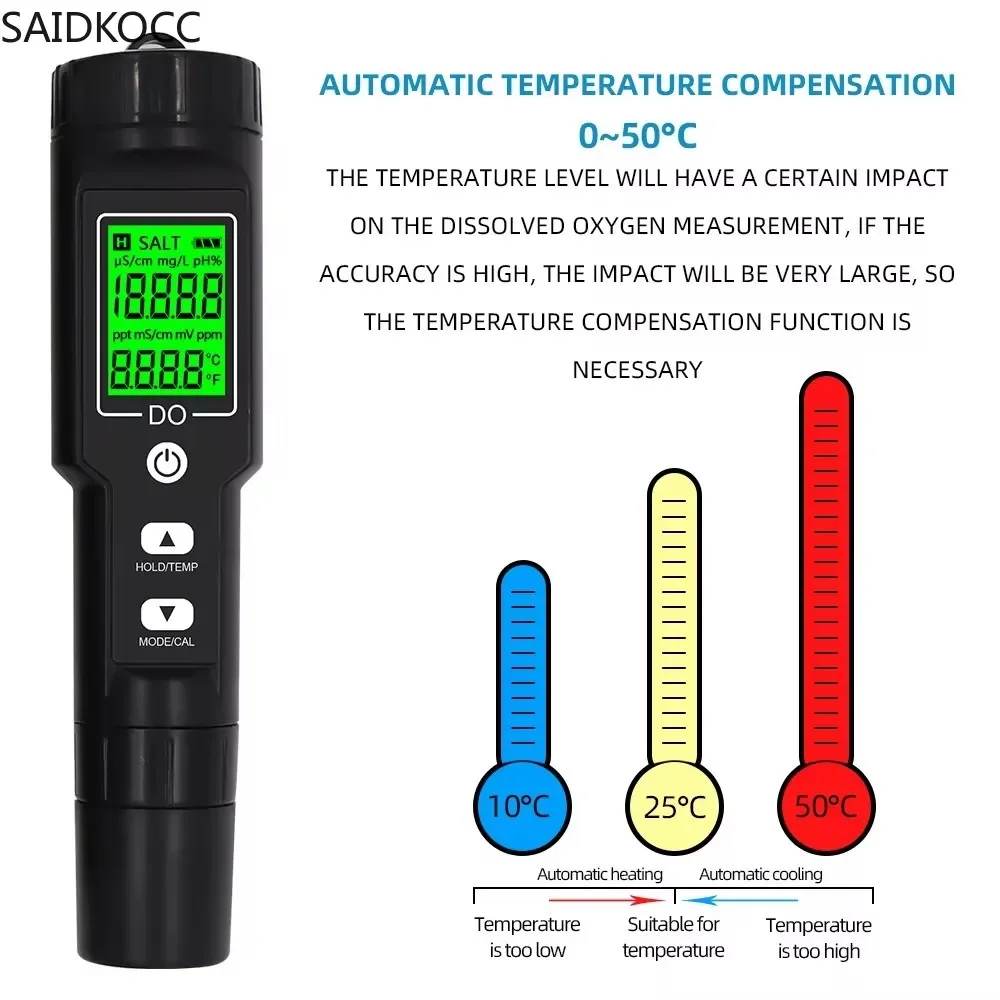 Professional DO9100 Dissolved Oxygen Meter Digital DO Test Water Quality Analyzer for Seawater Freshwater Fish Tank Aquaculture