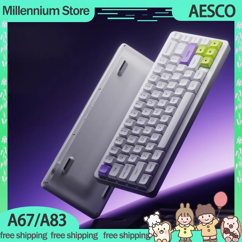 Aesco A67/A83 Magnetic Switch Keyboard Wireless 4k Esports Gaming Keyboard Rt0.013 Anti-Interference Hot Swap Pc Accessory Gifts