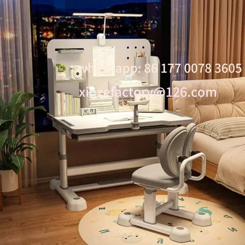 

Customizable Household Student Desk and Chair Set Height Adjustable, Ergonomic Children School Writing Study Table