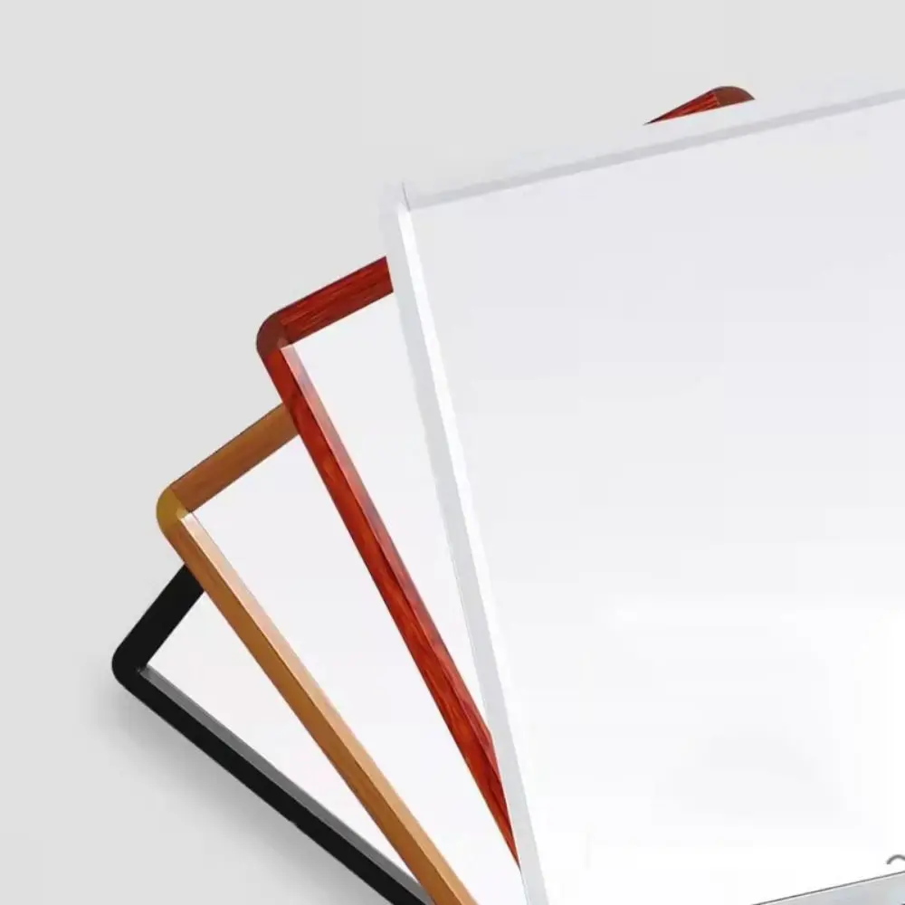 Modern Rectangle Wall Hanging Mirror Wall-Mounted Black White Dressing Mirror Anti-Rust Metal Framed Makeup Mirrors Over Sink