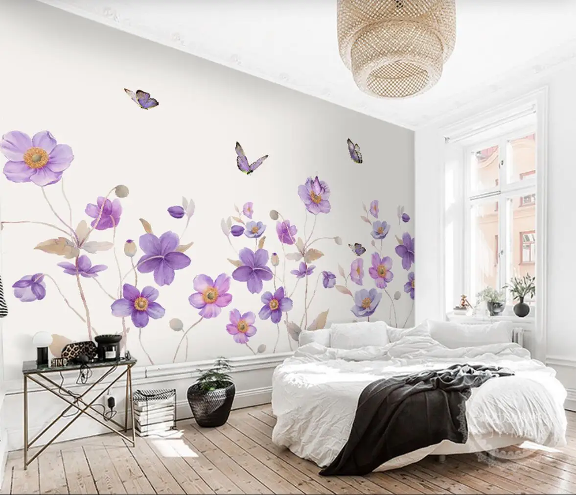 

Custom plant flower butterfly Photo Wallpaper 3D Creative Art Murals wallpapers for Living Room Restaurant Cafe Background