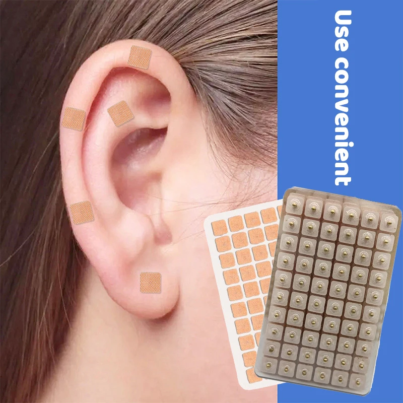 600 Stück Ohrpflege Ohrakupunktur Massage-Therapie Magnetische Perlen Patch Massage-Nadel-Aufkleber Aurikulotherapie Akupunkturpunkt